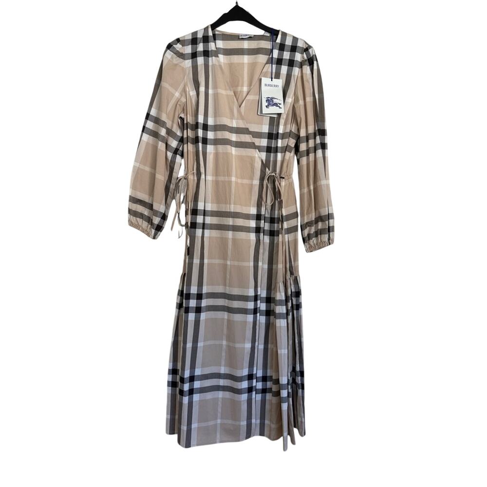 Burberry Check Beige and Black Dress US 8 NWT - Picture 4 of 9